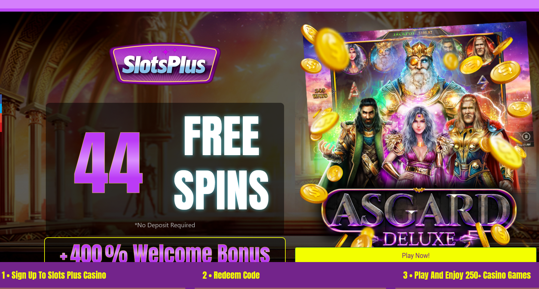 400% WELCOME
                                BONUS + 44 FREE SPINS