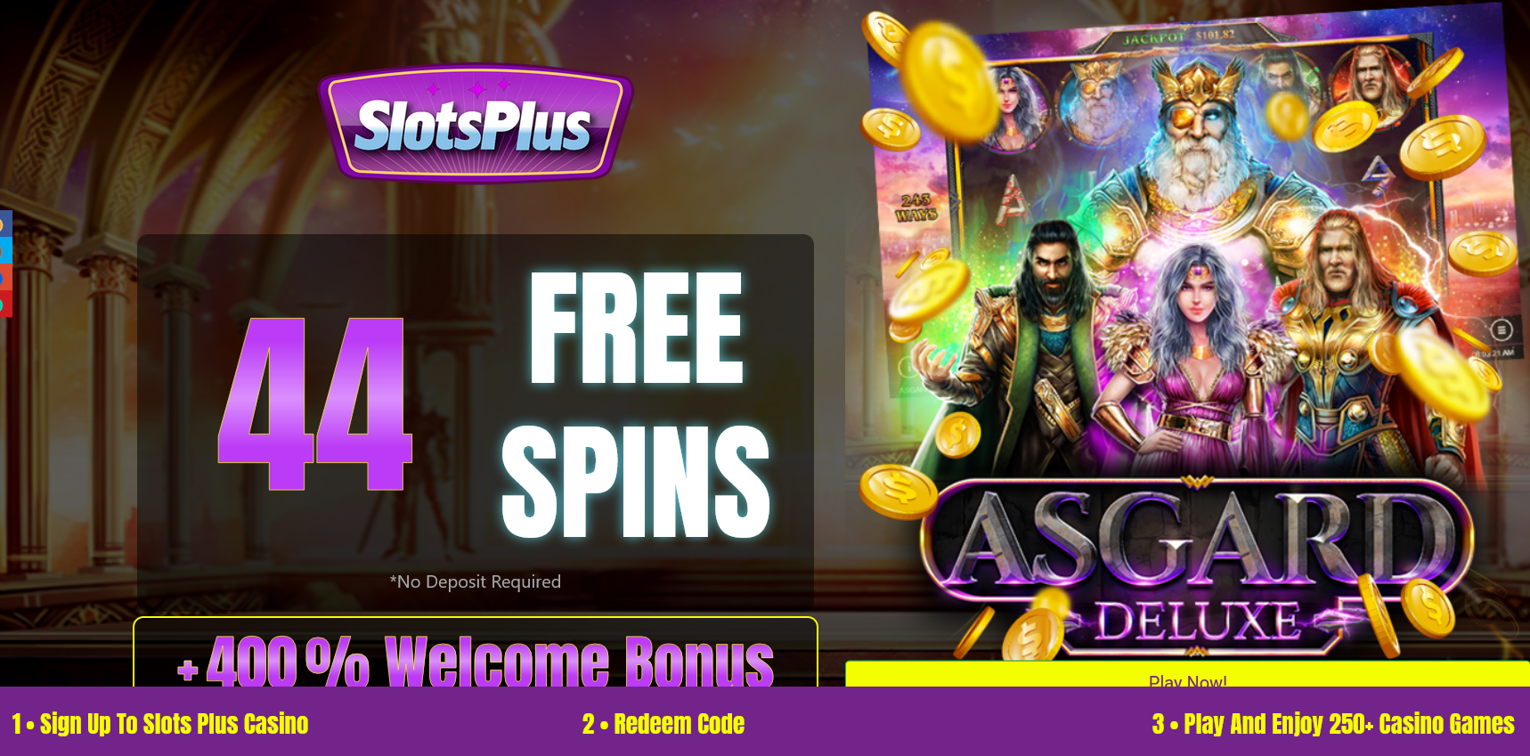 400% WELCOME
                                BONUS | + 44 FRE SPINS